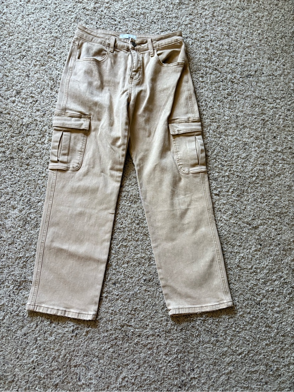 VERVET BY FLYING MONKEY Beige Cargo Jeans